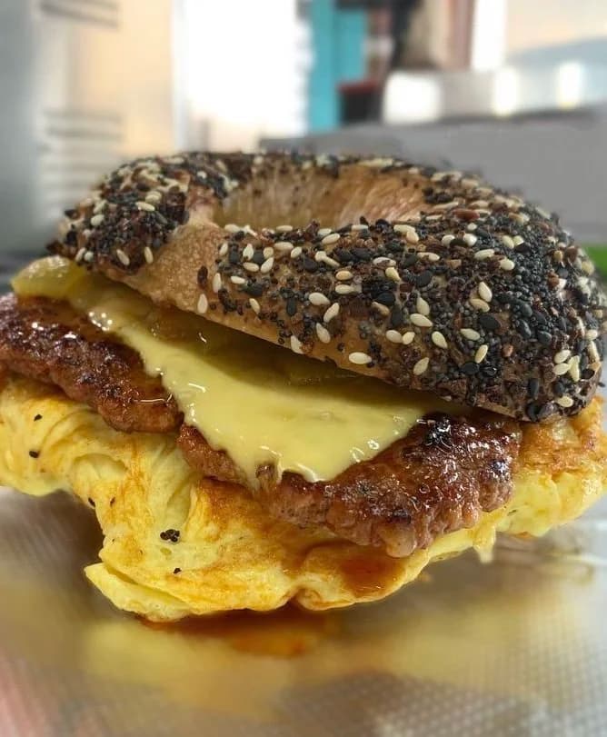 Egg & Cheese Bagel Breakfast Sandwich with Chorizo