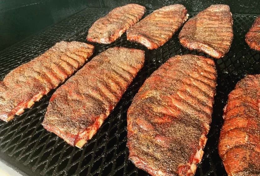Smoked Full Rack Pork Spare Ribs, Slow Cooked